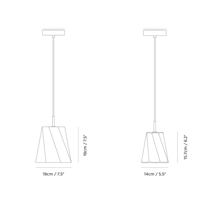 Castle Swing Pendant by Seed Design, dimension drawing