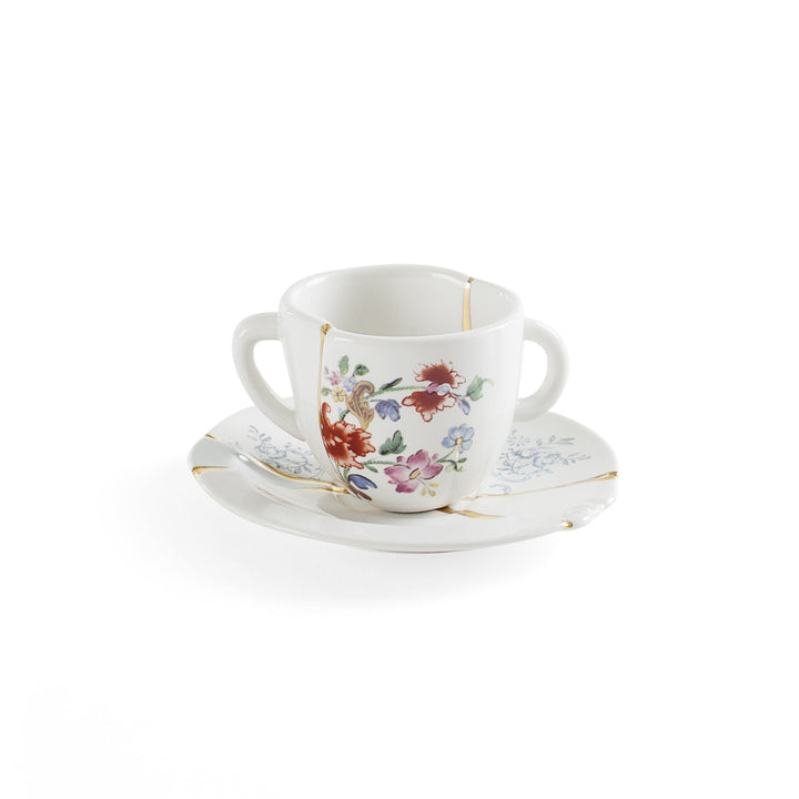 Kintsugi Coffee Cup With Saucer 01