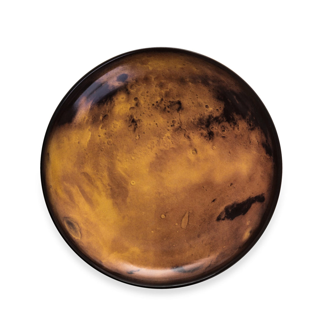 Seletti Cosmic Diner Venus Dinner Plate, top view of the dinner plate printed with Venus&