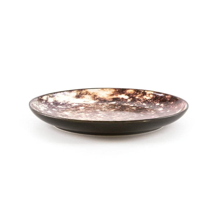 Seletti Cosmic Diner Callisto Fruit/Dessert Plate, low side profile of the shallow dessert plate