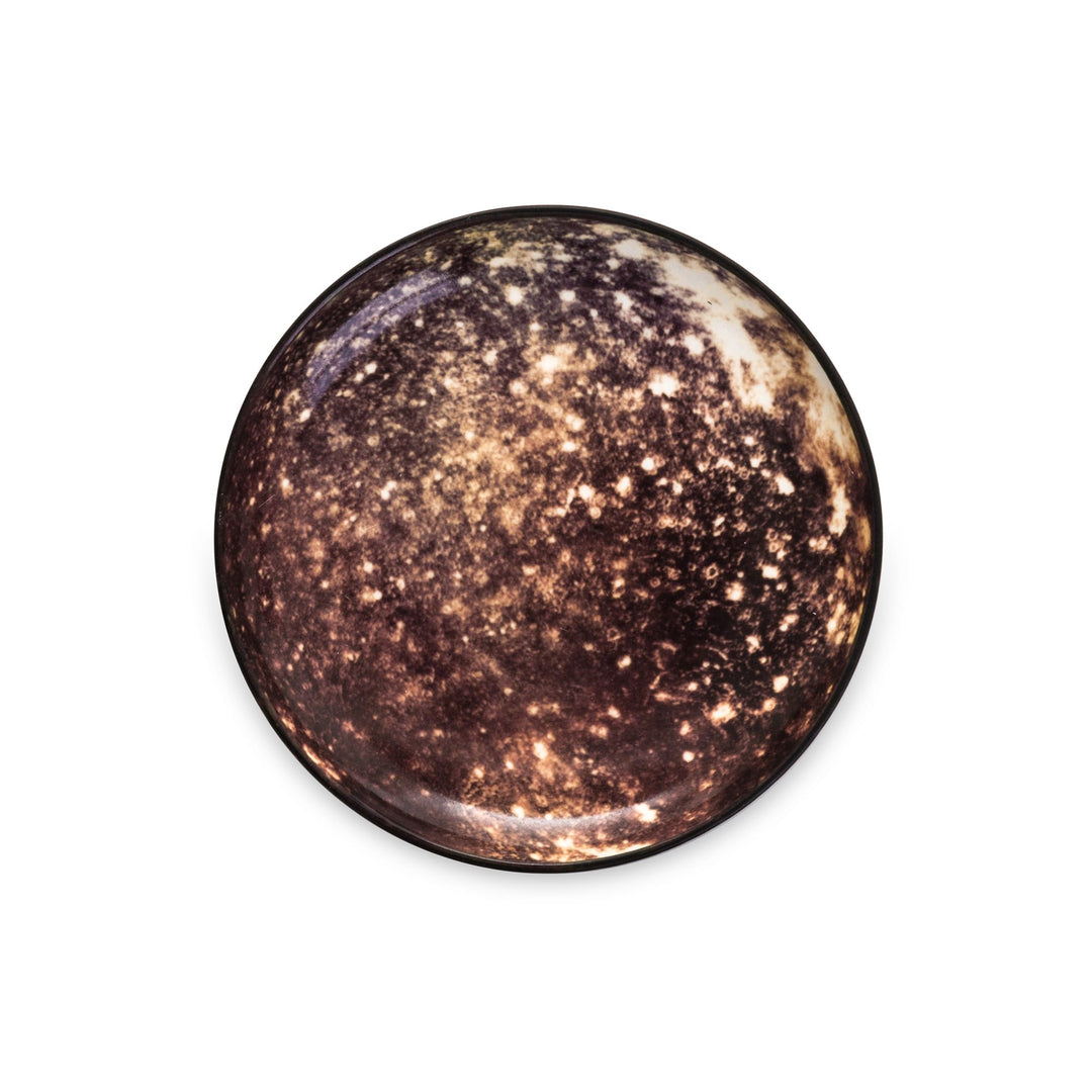 Seletti Cosmic Diner Callisto Fruit/Dessert Plate, top view of the plate printed with Callisto&