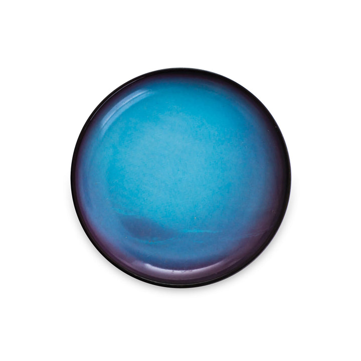 Seletti Cosmic Diner Neptune Fruit/Dessert Plate, top view of the small plate printed with Neptune&