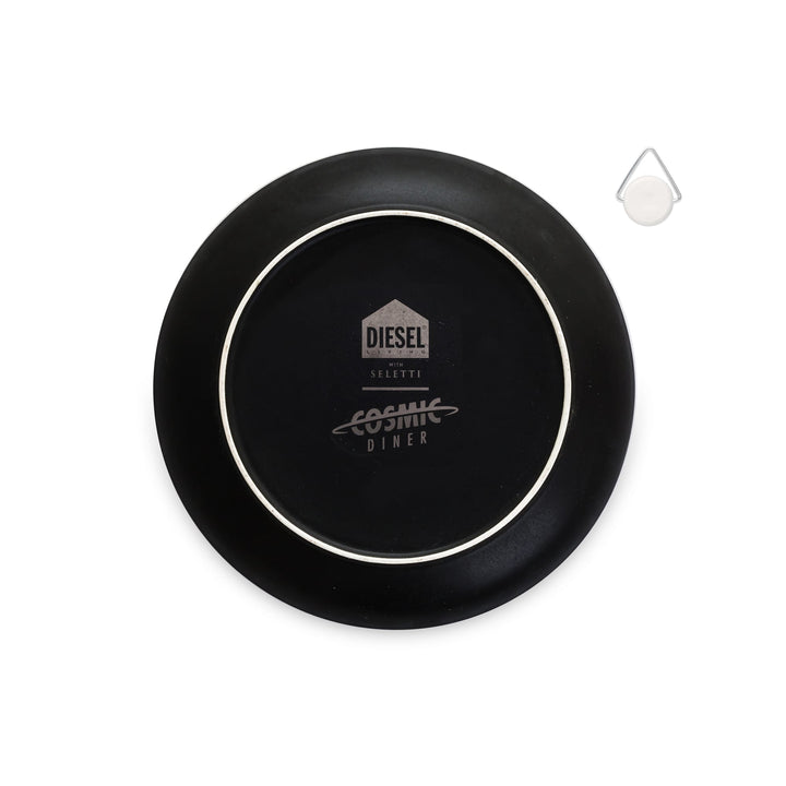 Seletti Cosmic Diner Neptune Fruit/Dessert Plate, black underside with the Diesel Cosmic Diner backstamp