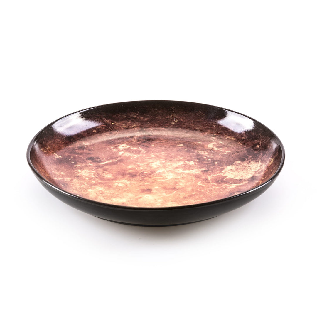 Seletti Cosmic Diner Mars Soup Plate, angled view of the deep plate with its black exterior