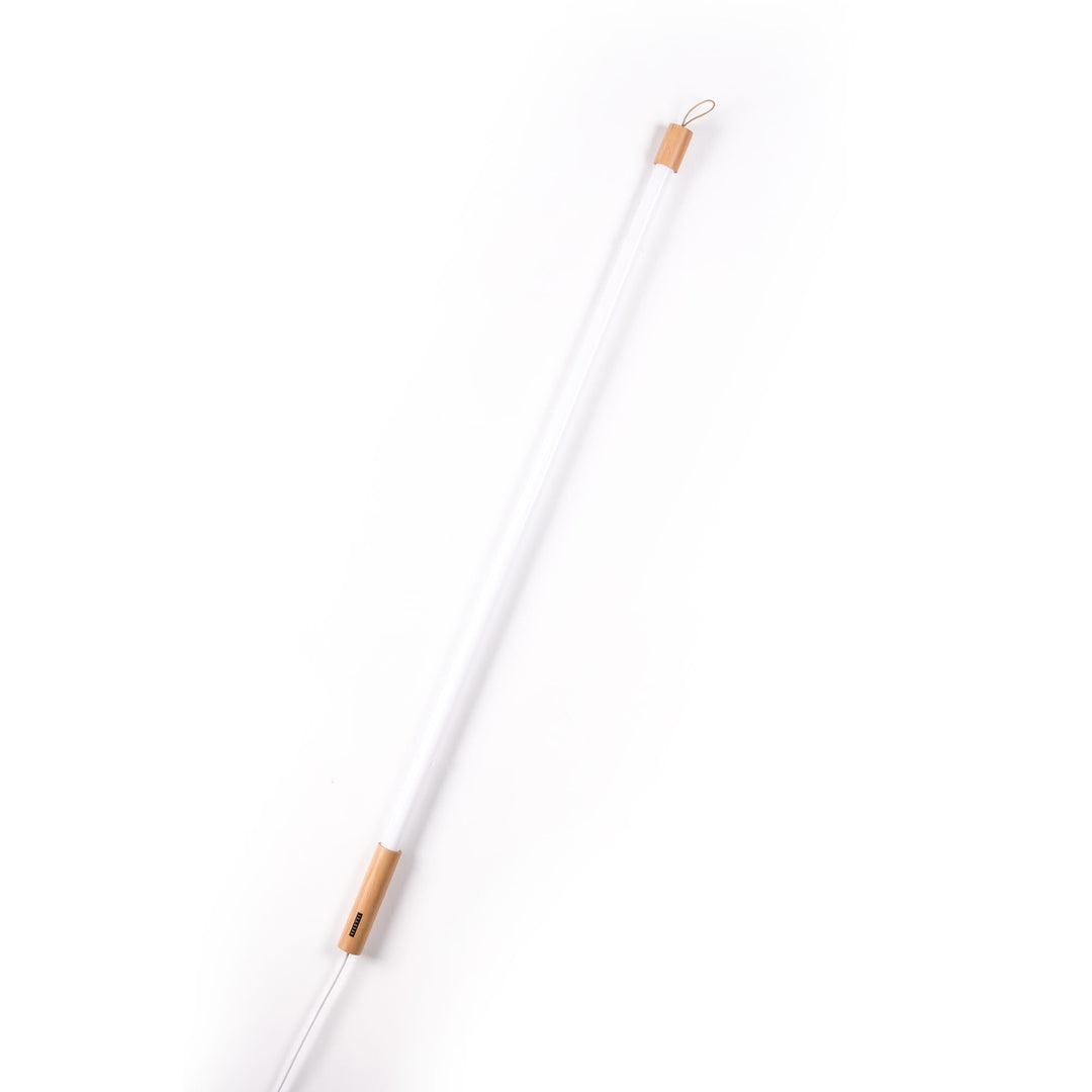 Seletti Linea LED White, white tube leaning diagonally on white