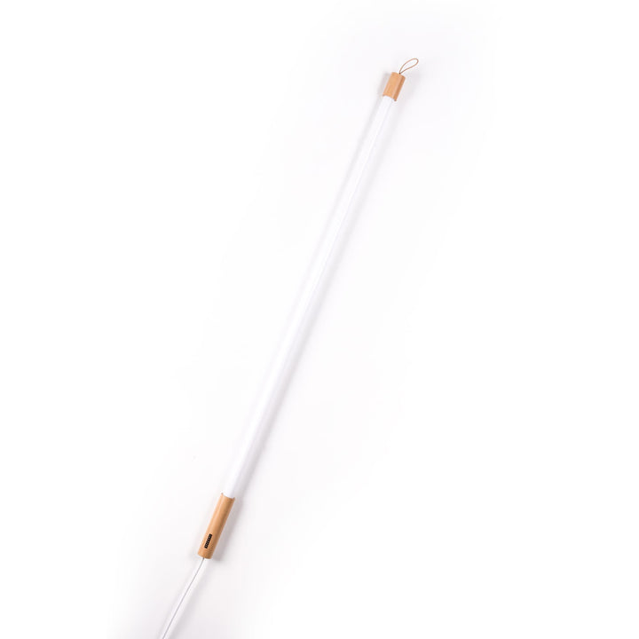 Seletti Linea LED White, white tube leaning diagonally on white