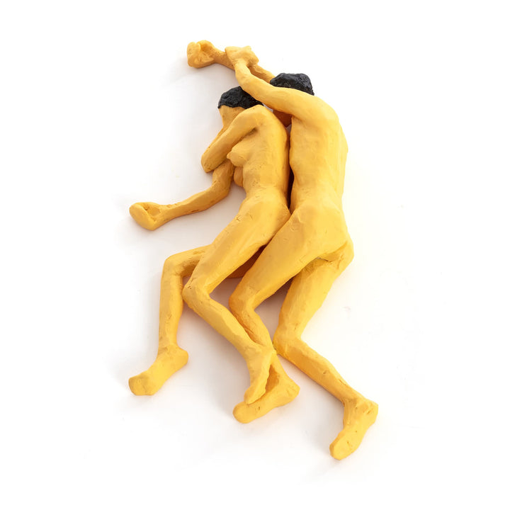 Seletti Love Is a Verb Spoons Figurine, two resin figures lying curled together like spoons, top view