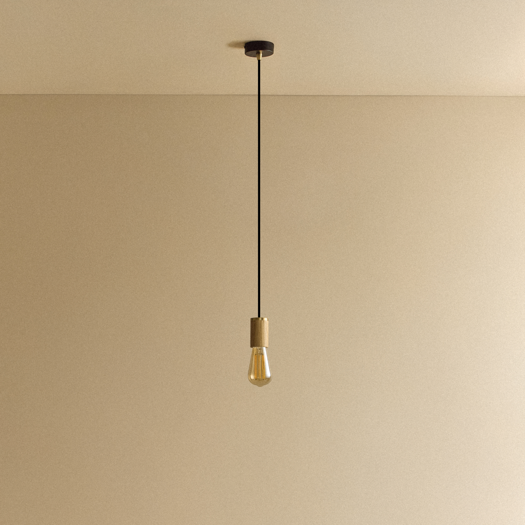 Squirrel Cage Pendant Light in Oak