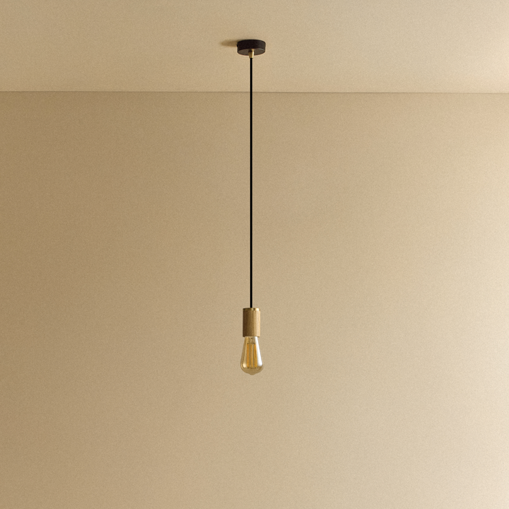 Squirrel Cage Pendant Light in Oak