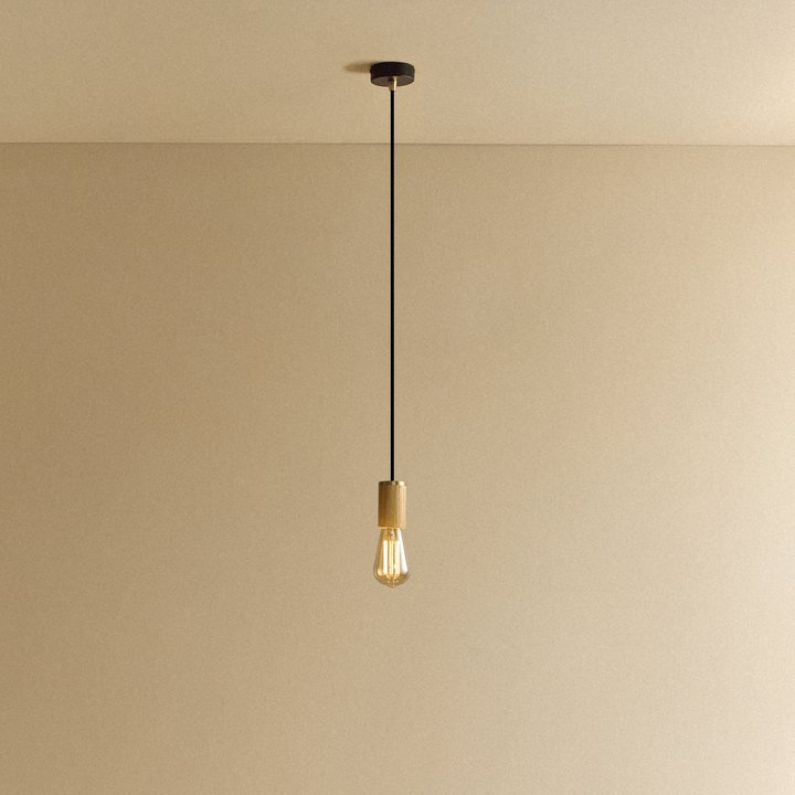 Squirrel Cage Pendant Light in Oak
