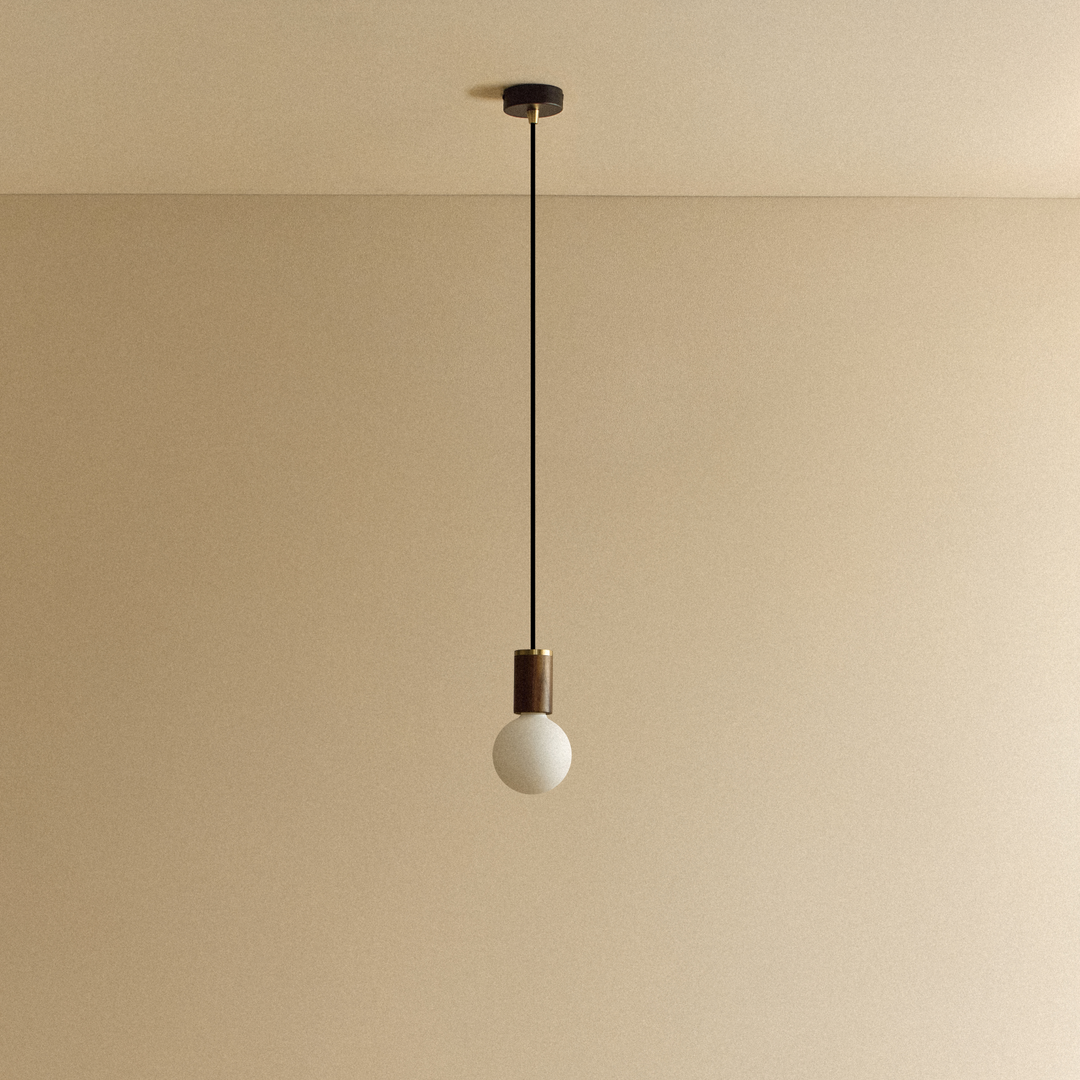 Porcelain II Pendant Light in Walnut