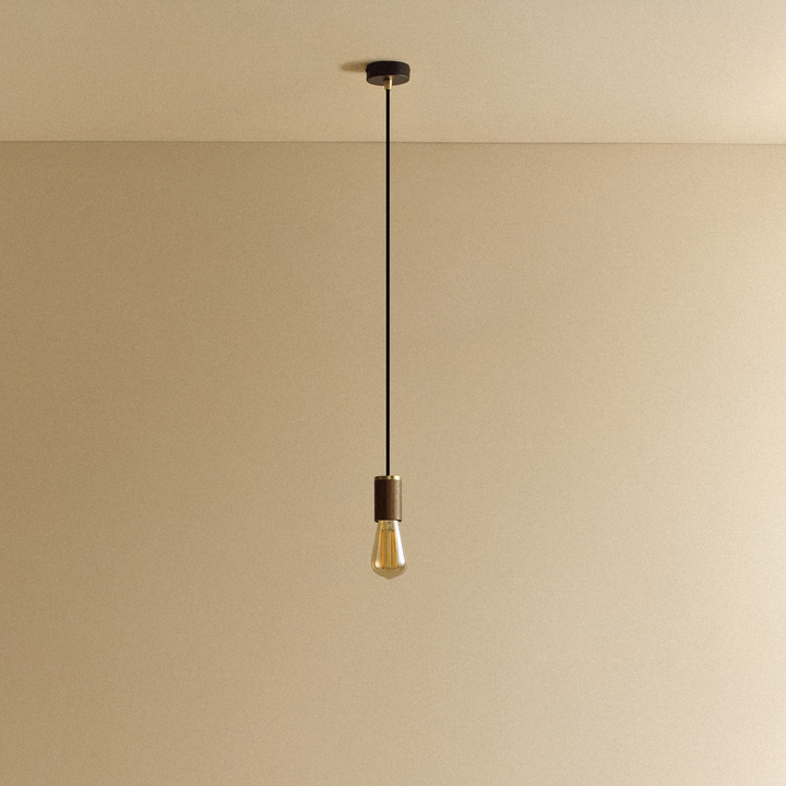Squirrel Cage Pendant Light in Walnut