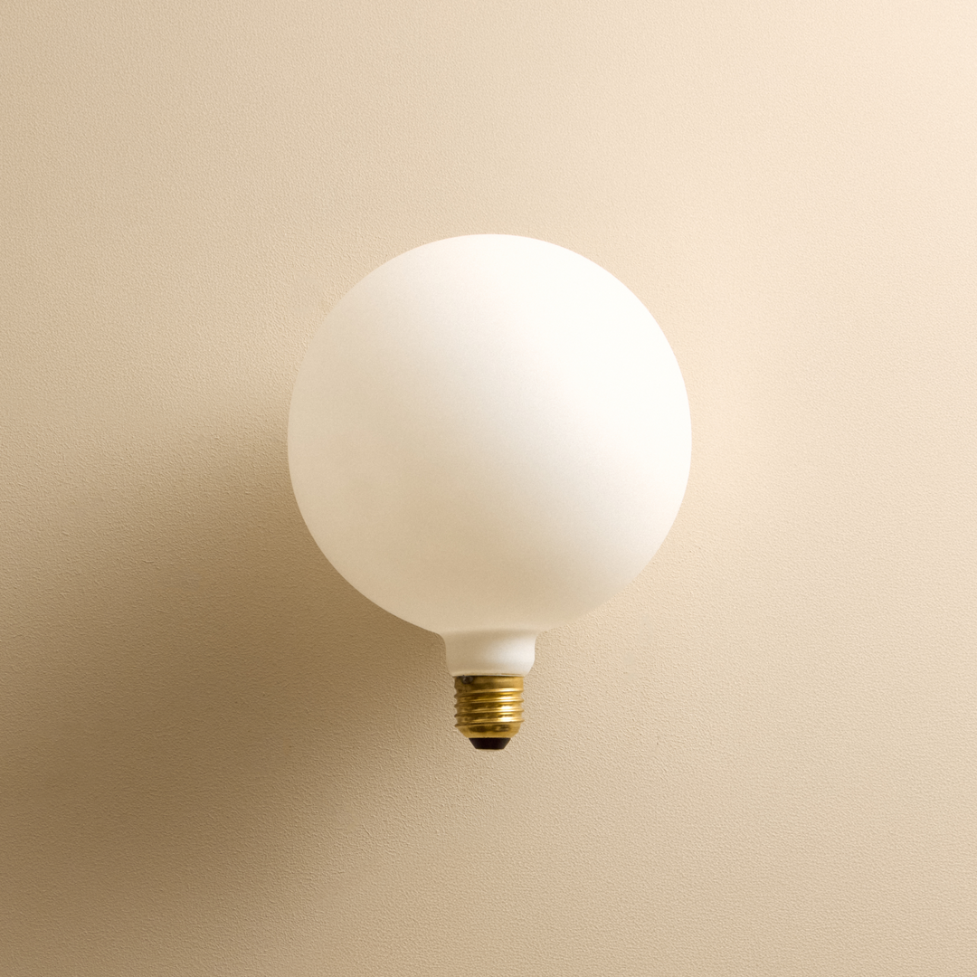 Bower Pendant Light Medium in Oyster White + Sphere IV