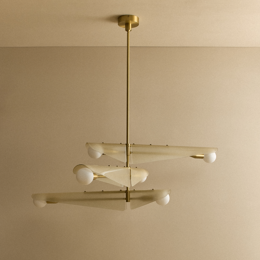Sycamore Chandelier 3 Tiers in Dusk Pink