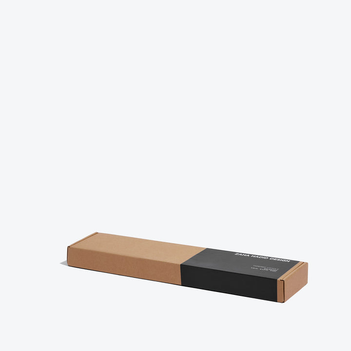 Tapered Candle, Set of 4 — kraft gift box with black Zaha Hadid Design band for the medium Mauve set