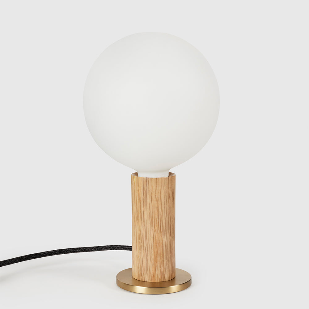 Knuckle Table Lamp in Oak + Sphere IV - Set of 2