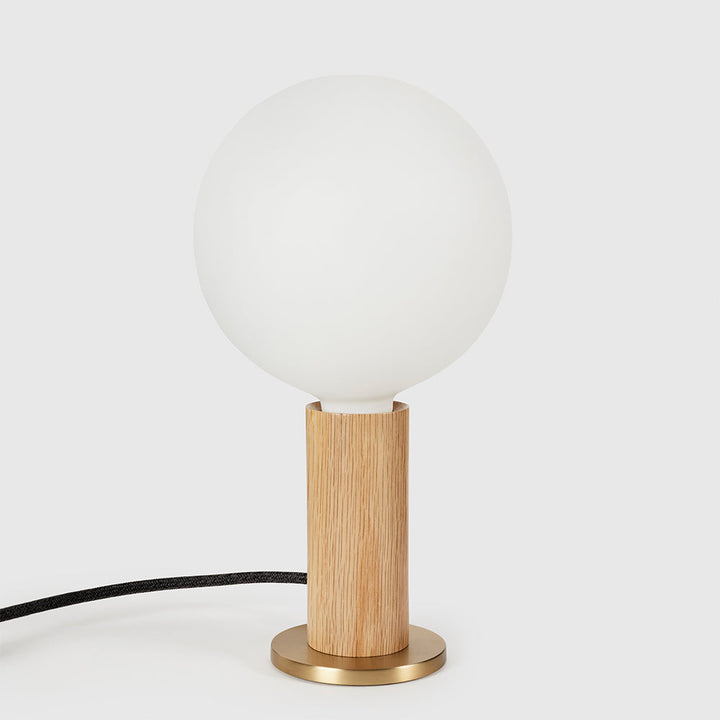 Knuckle Table Lamp in Oak + Sphere IV - Set of 2