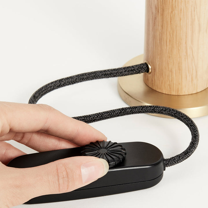 Knuckle Table Lamp in Oak + Sphere IV - Set of 2
