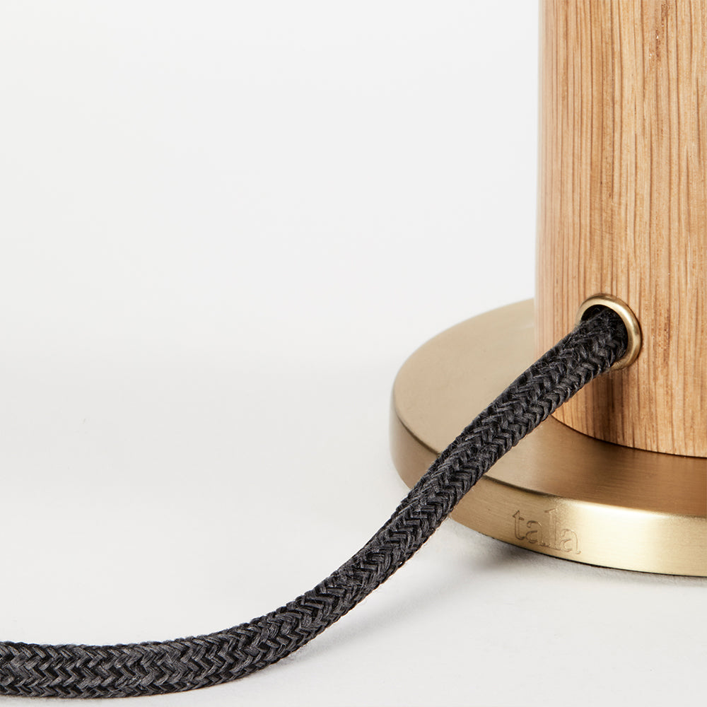 Knuckle Table Lamp in Oak + Sphere IV - Set of 2