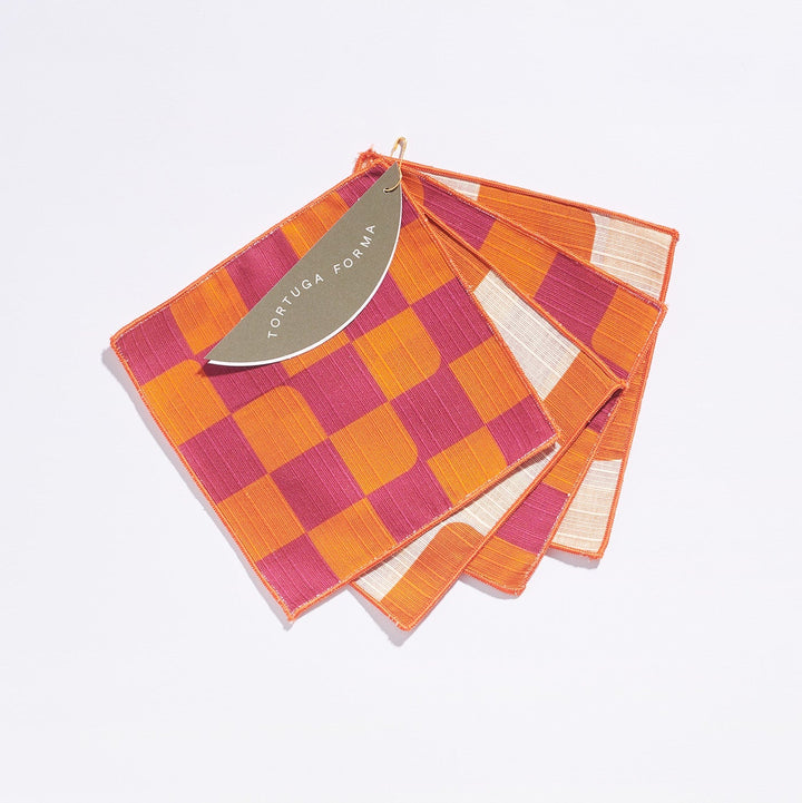Cocktail Napkins Double Sided Checker