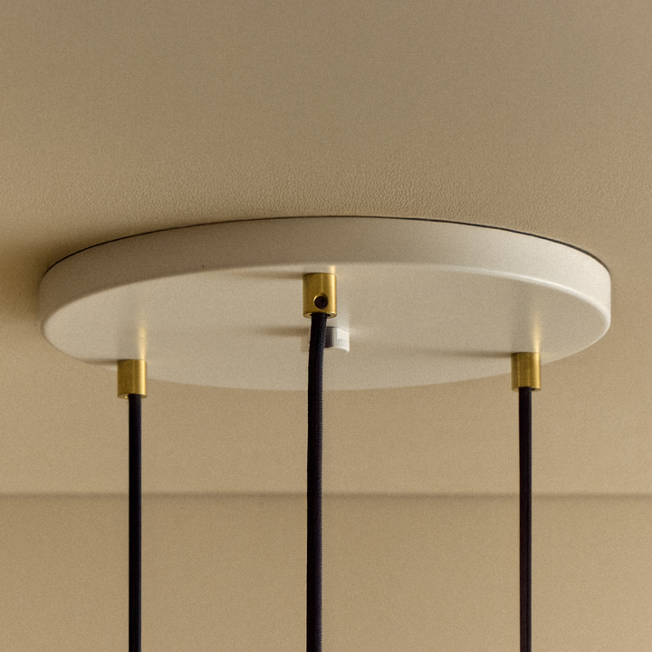 Triple Pendant in Oak + Sphere IV - White Canopy