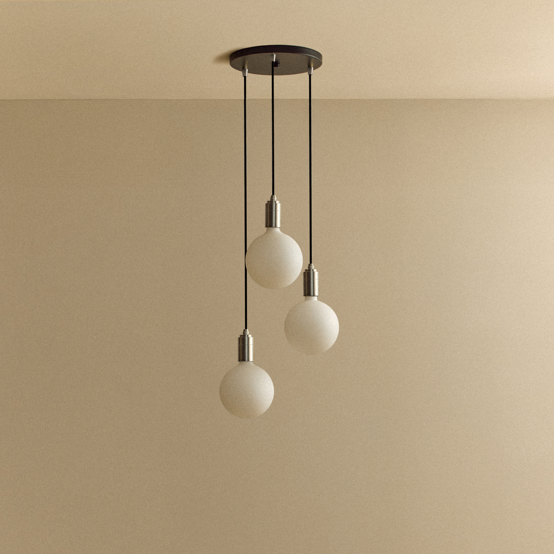 Triple Pendant in Stainless Steel + Sphere IV
