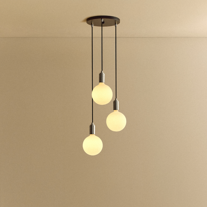 Triple Pendant in Stainless Steel + Sphere IV