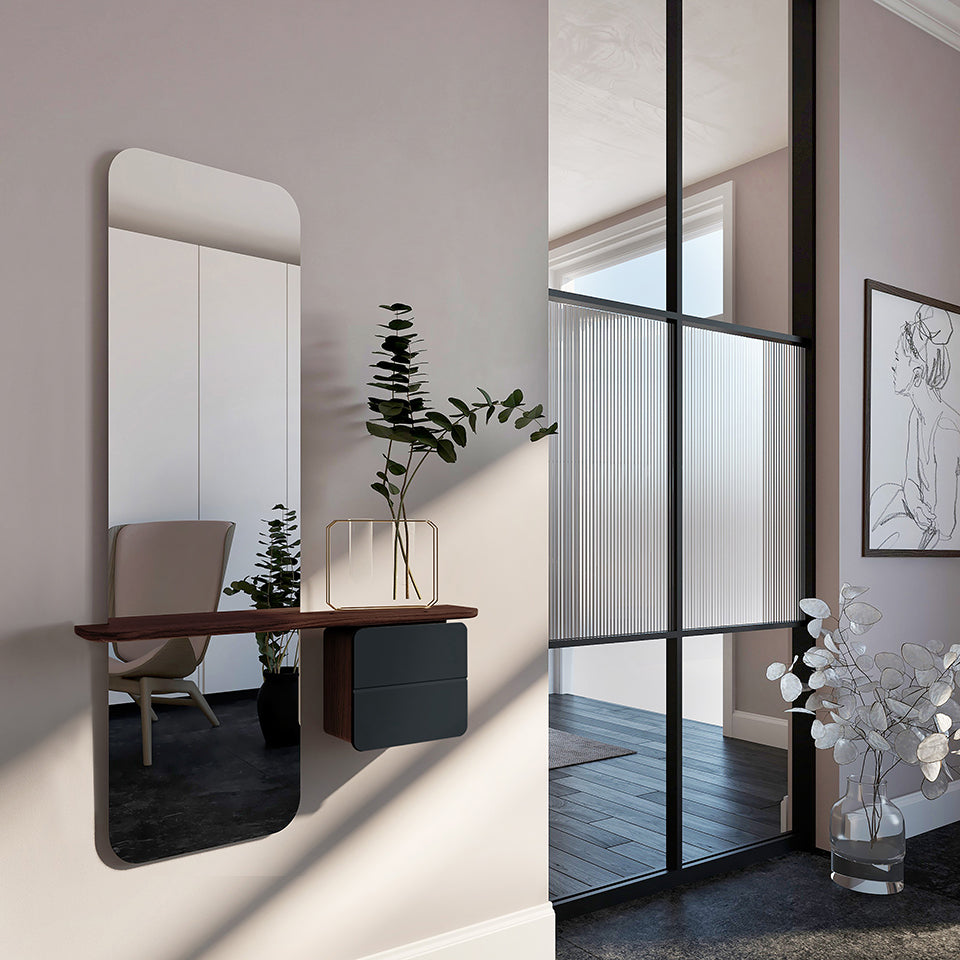 UMAGE One More Look Mirror, Dark Oak