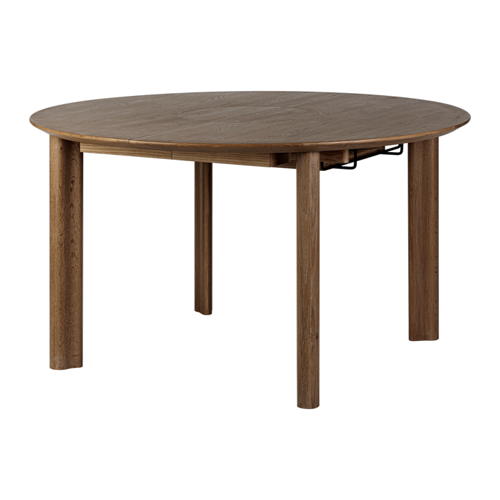 UMAGE Comfort Circle Dining Table with Extension, Dark Oak
