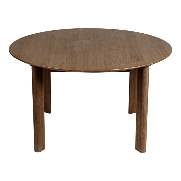UMAGE Comfort Circle Dining Table with Extension, Dark Oak