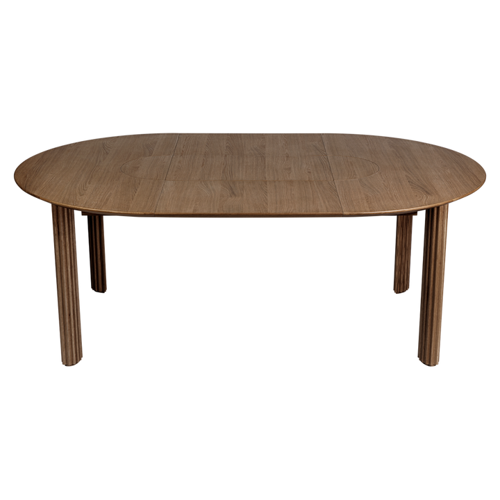 UMAGE Comfort Circle Dining Table with Extension, Dark Oak