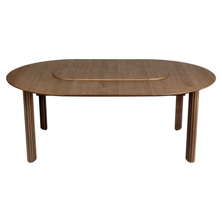 UMAGE Comfort Circle Dining Table with Extension, Dark Oak