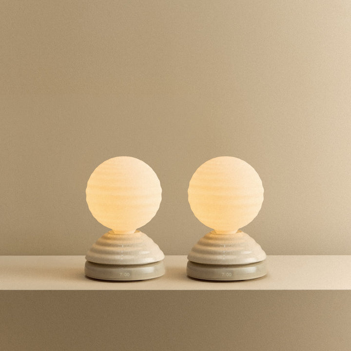 Wake Sleep Light in Pebble White - Set of 2