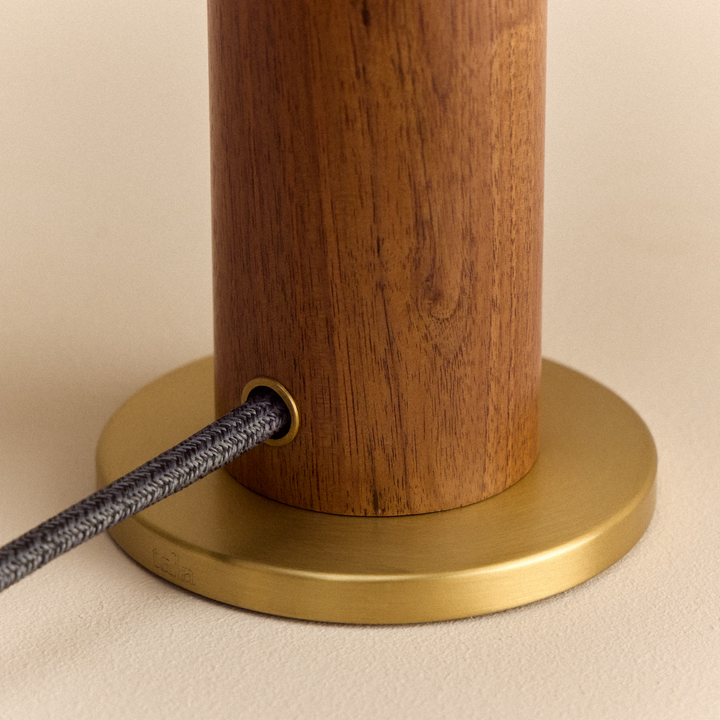 Knuckle Table Lamp in Walnut + Voronoi I - Set of 2