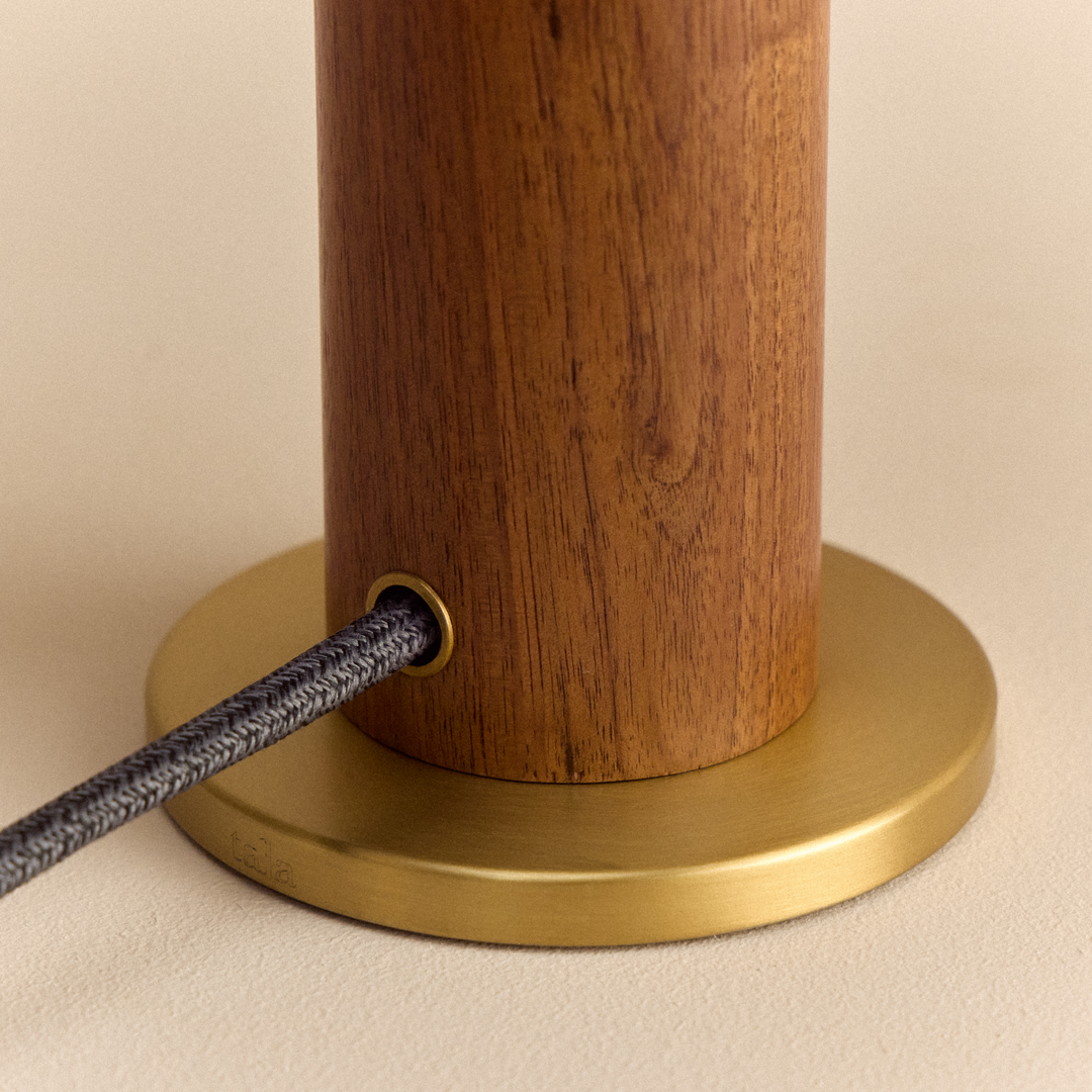 Knuckle Table Lamp in Walnut + Sphere IV - Set of 2