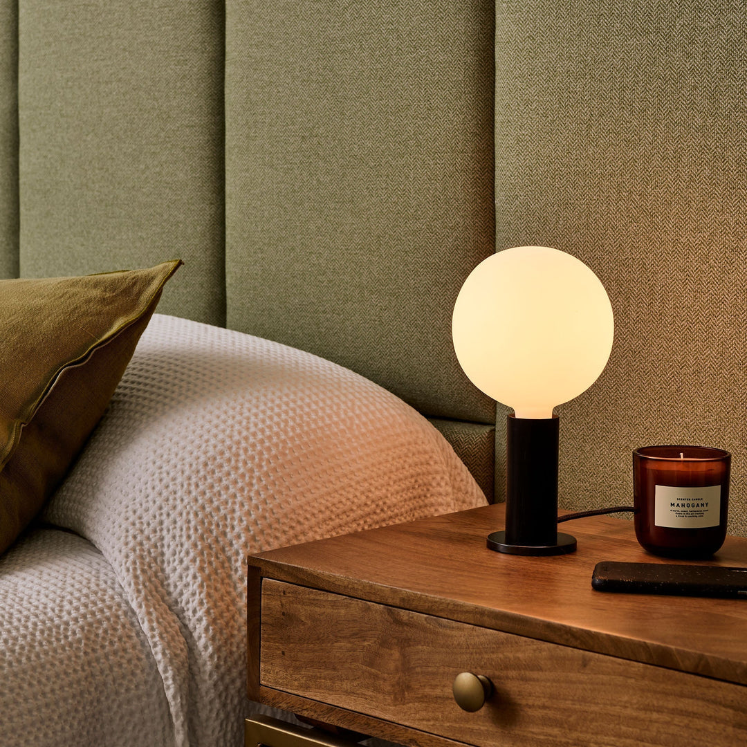 Knuckle Table Lamp in Blackened Oak + Sphere IV - Set of 2