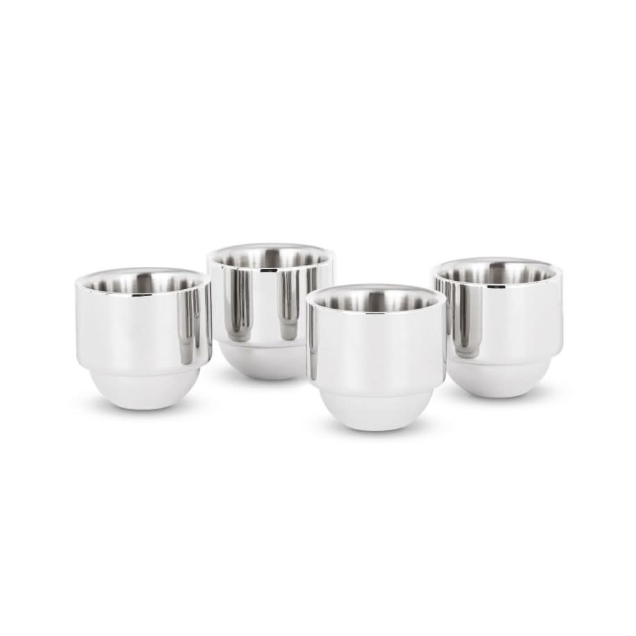 Brew Stainless Steel Espresso Cups (Set of 4) by Tom Dixon - Bayte