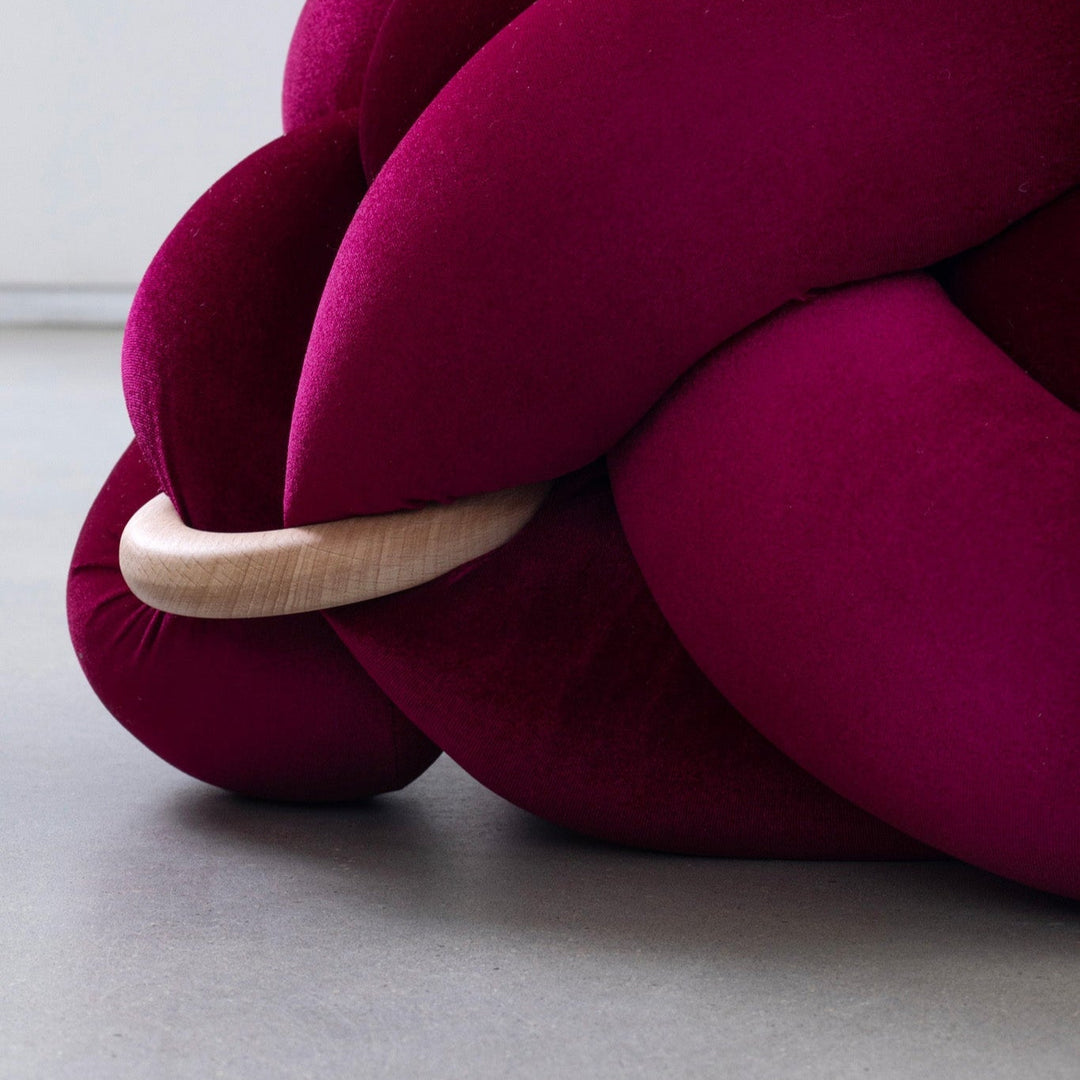 Knot Ottoman Burgundy Medium