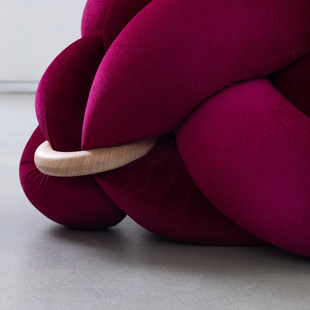 Knot Ottoman Burgundy Large