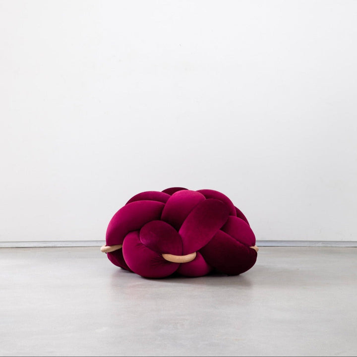 Knot Ottoman Burgundy Medium