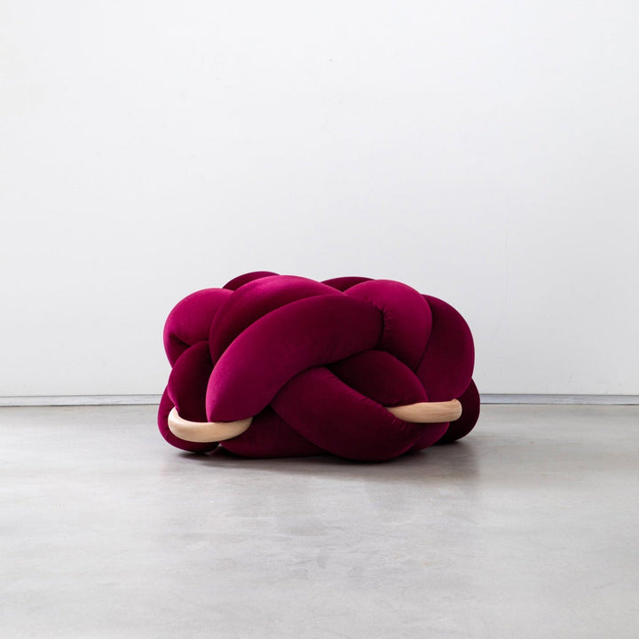 Knot Ottoman Burgundy Large