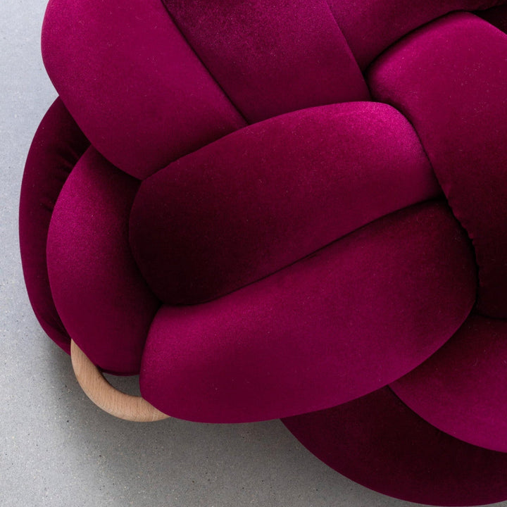 Knot Ottoman Burgundy Large