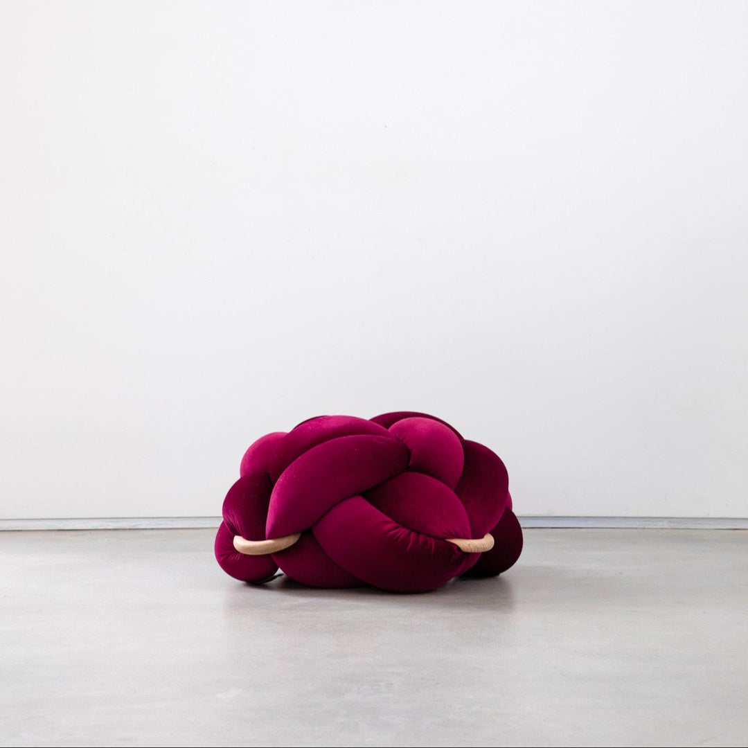 Knot Ottoman Burgundy Medium
