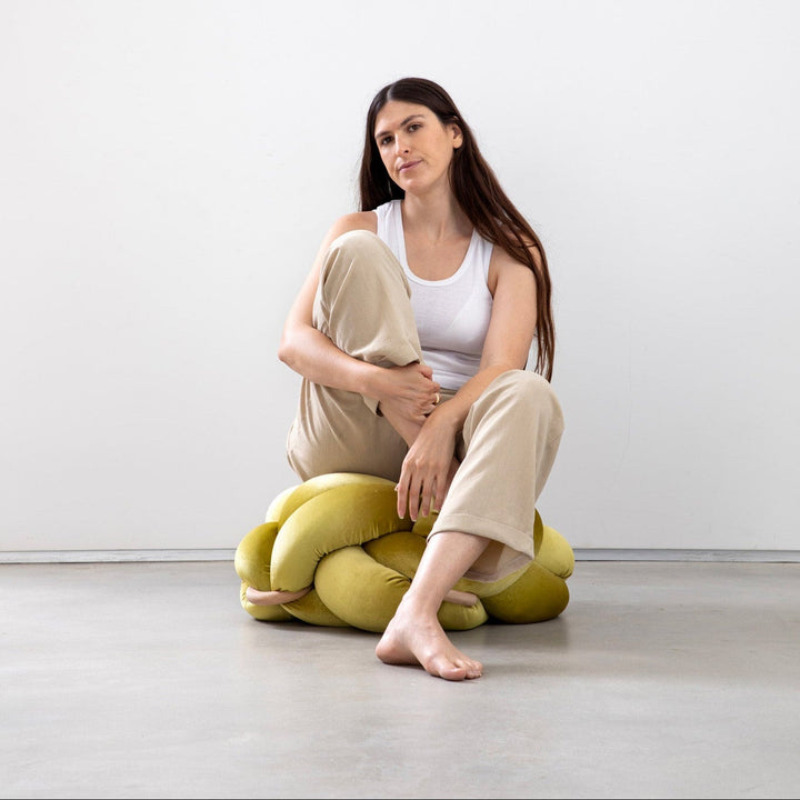 Knot Ottoman Citron Medium
