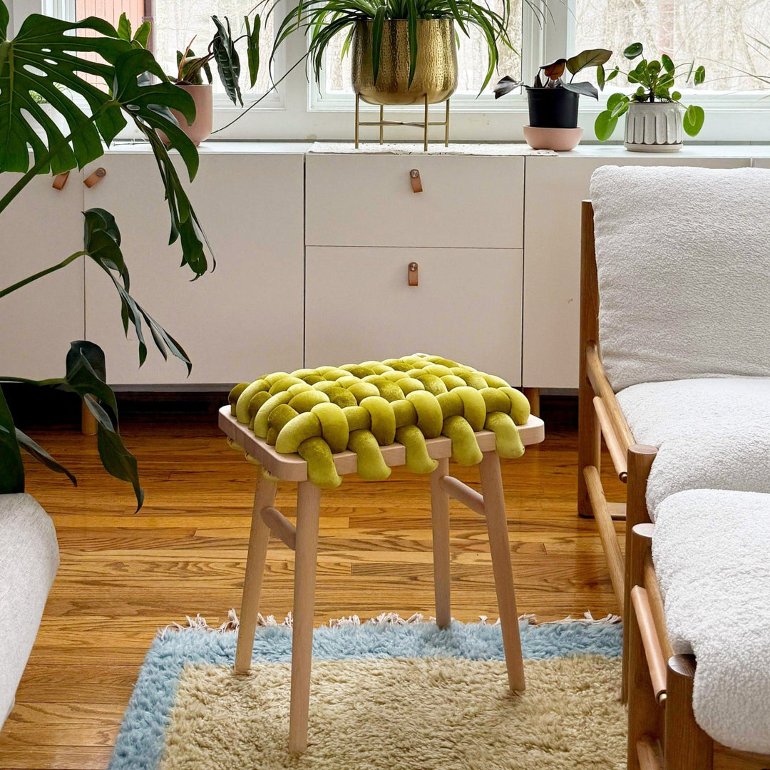 Velvet Woven Stool Citron