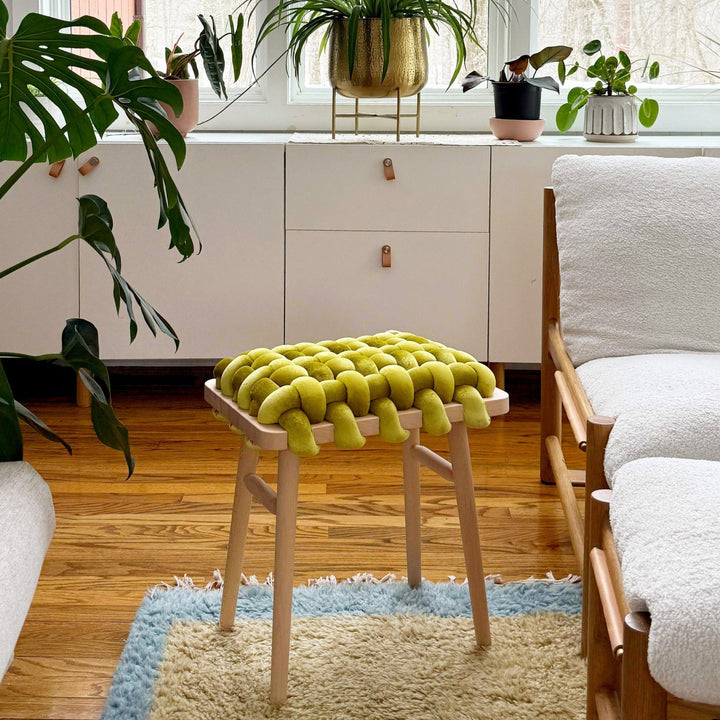 Velvet Woven Stool Citron