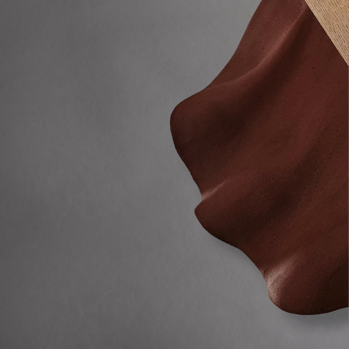 Abundance Small, close-up of the folded red stoneware edge