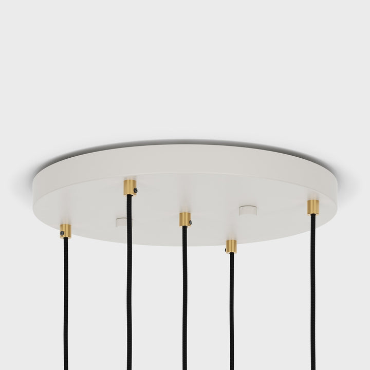 Five Pendant in Brass + Voronoi II