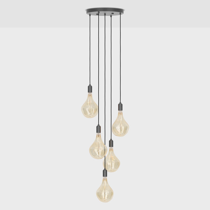 Five Pendant in Graphite + Voronoi II