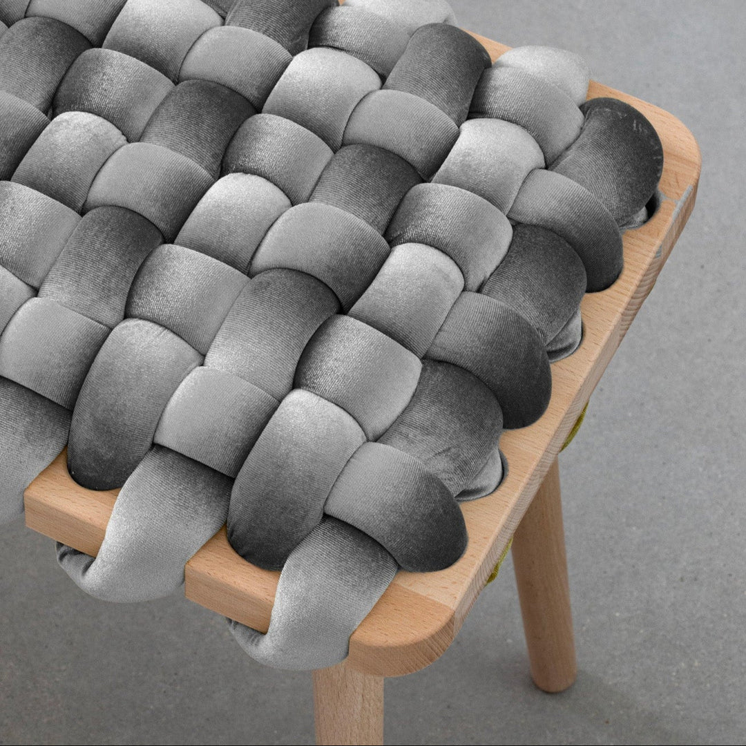 Velvet Woven Stool Sterling Grey